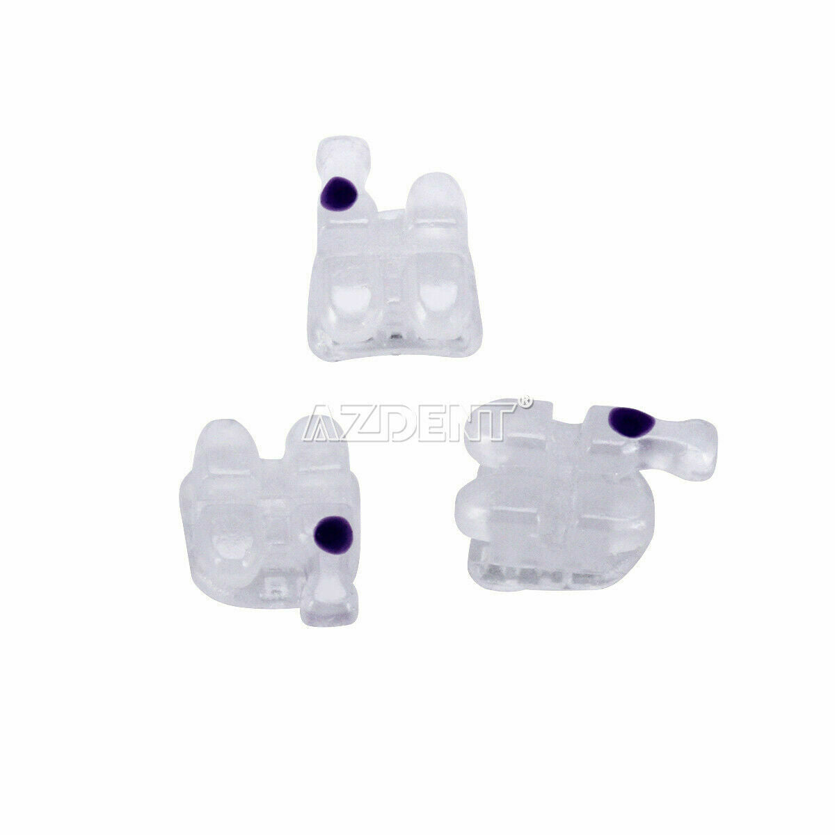 5Packs AZDENT Dental Ceramic Orthodontic Bracket 5*5 Roth 0.22 Braces Hooks 345