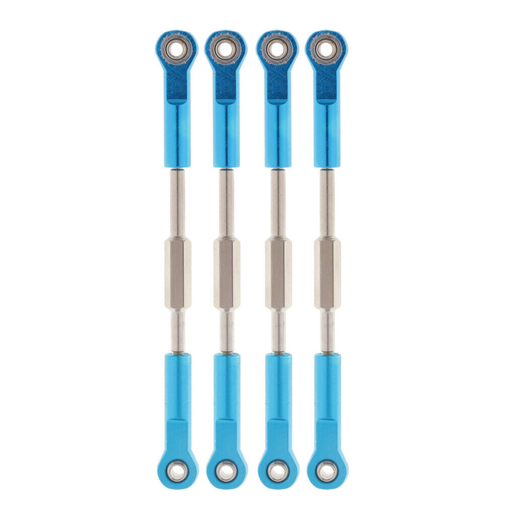 4 Pieces Steering Linkage Pulling Rod 96-114mm for 1:10 RC Car Rock Crawler