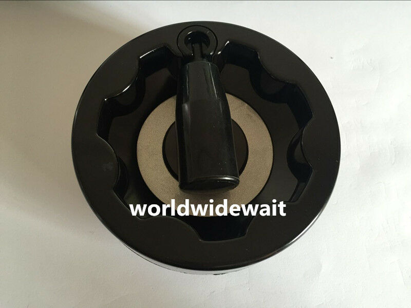 12mm x 100mm Inside Ripple Hand Wheel Folding Revolving Handle Black