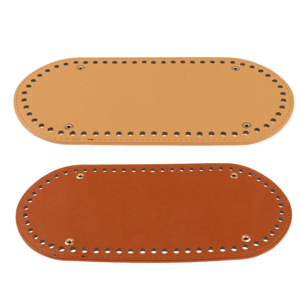 2pcs DIY Bags PU Pads Bottom Base 25x12x0.4cm Shaper Bag Cushion W/ 60 Holes