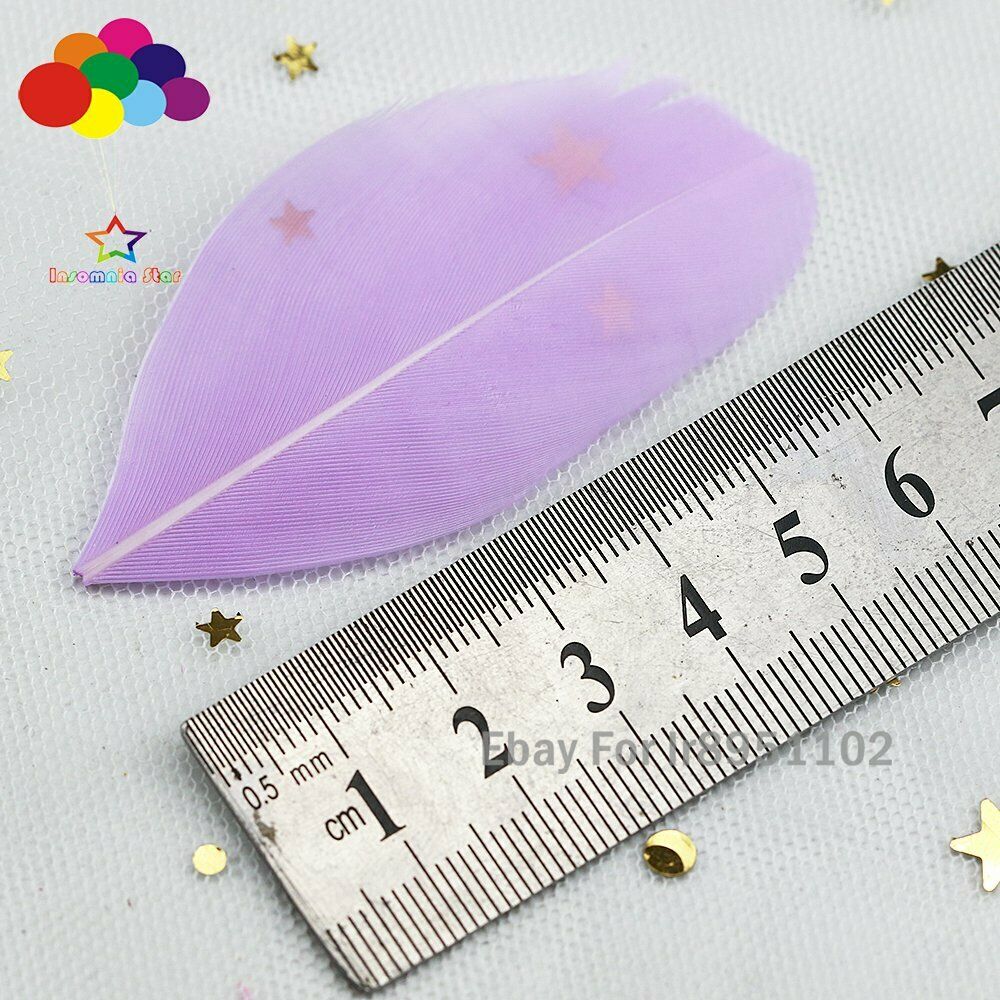 Lilac High quality loose Natural dyed Goose Feather 100pcs 5-7 CM DIY for crafts