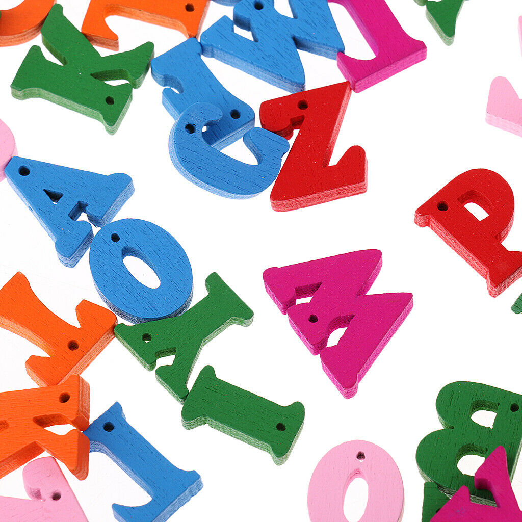 100x Wood Alphabet for Kids Baby Educational Developmental Teaching Toys