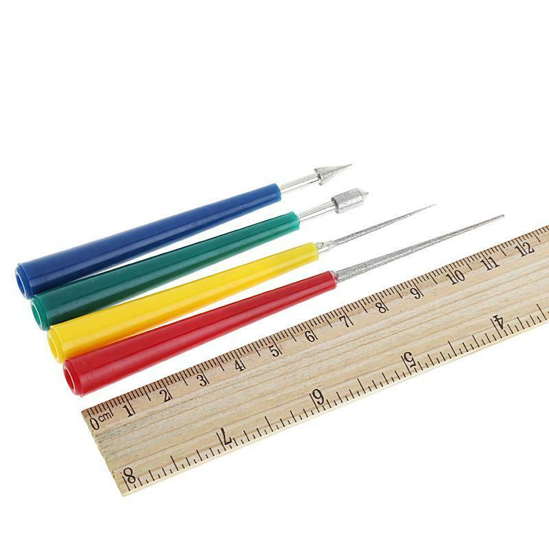 4Pcs Diamonte Coated Bead Reamer Set Beading Jewelry Repair Woodworking Tools
