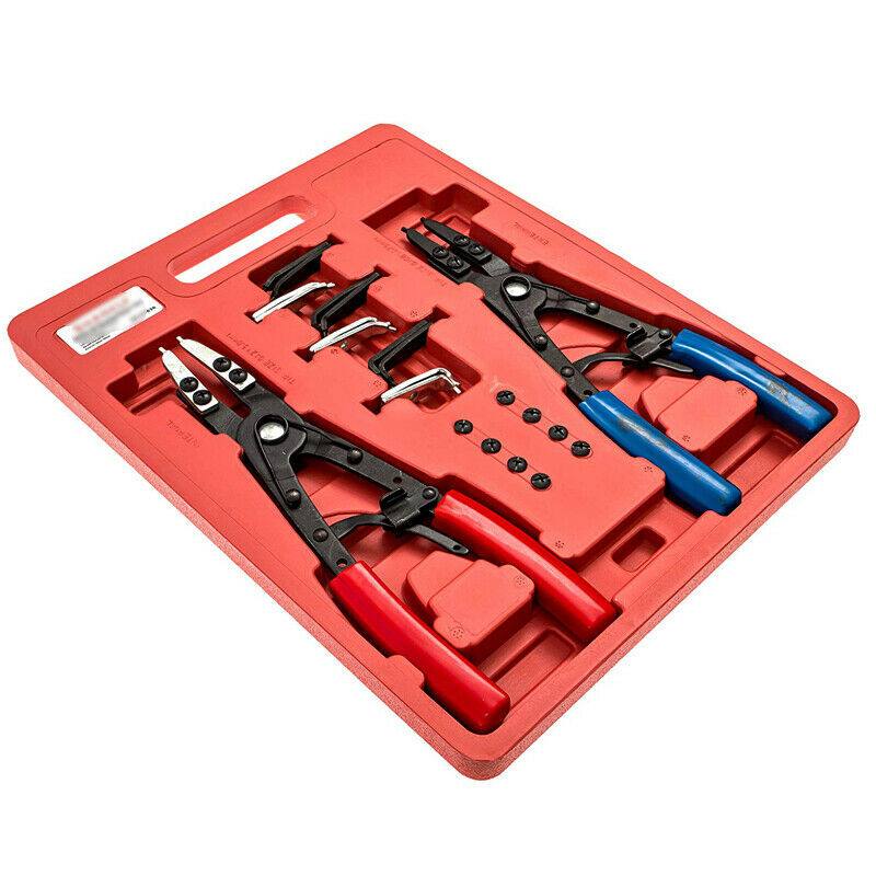 10" Spring Ratchet CirClip Plier Set Internal External Snap Ring Pliers Remover