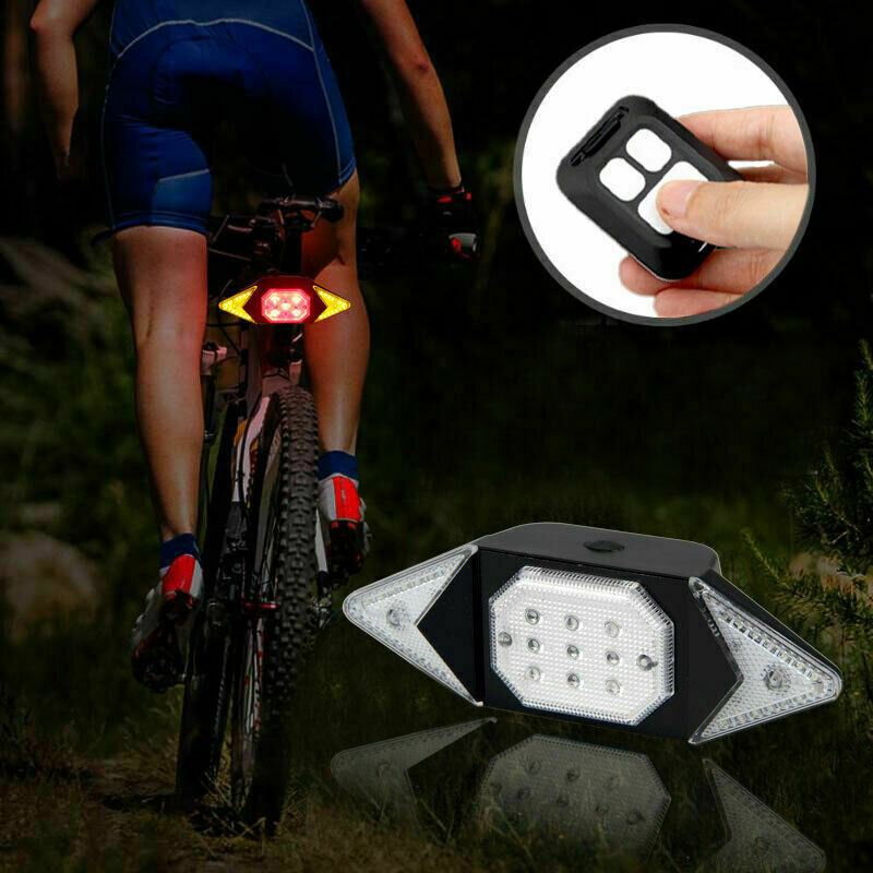 Bicycle Tail Light USB Smart Wireless Remote Control Turn Signal Warning Lamp