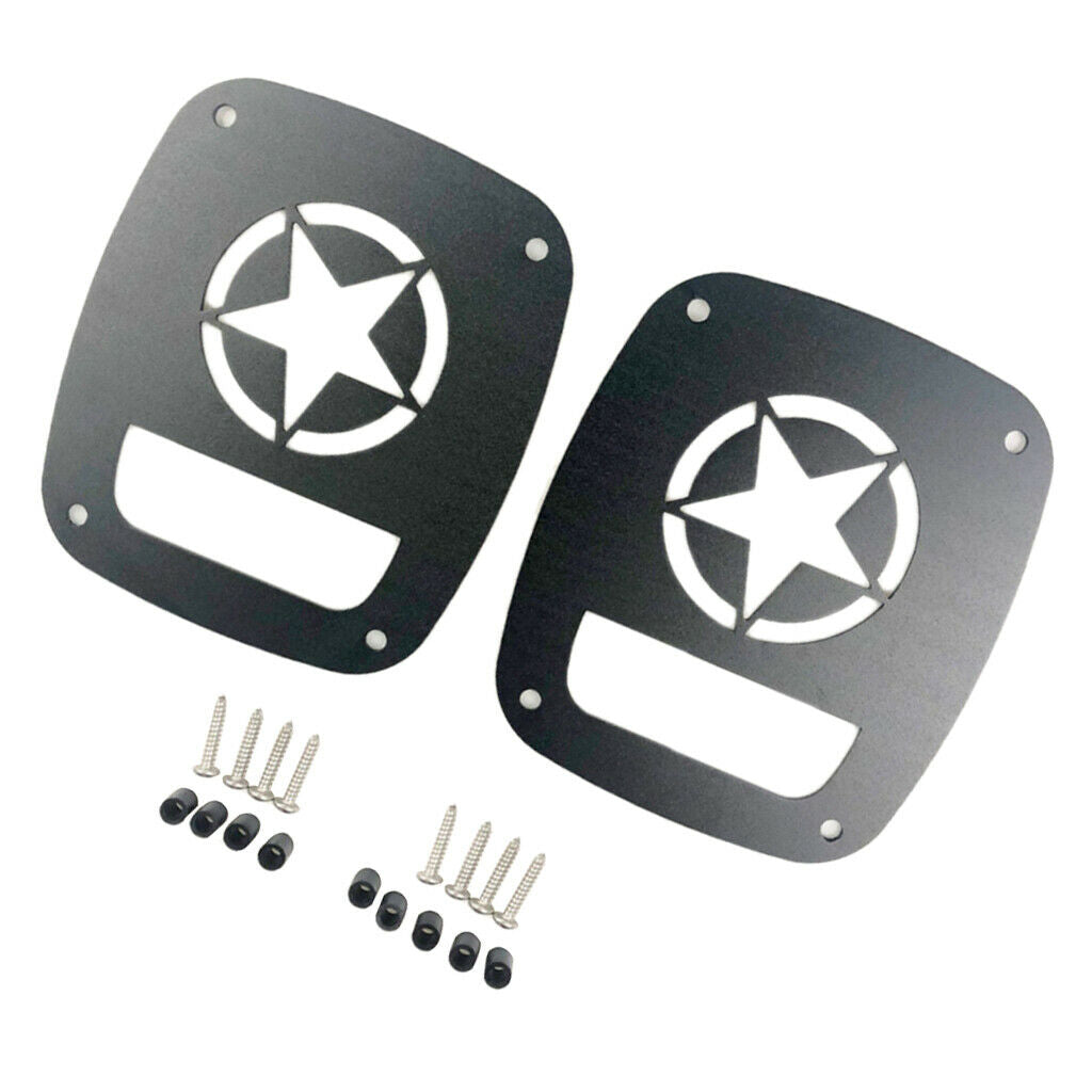 2 Pieces Tail Light Lamp Cover Protector Guard For Jeep Wrangler Black
