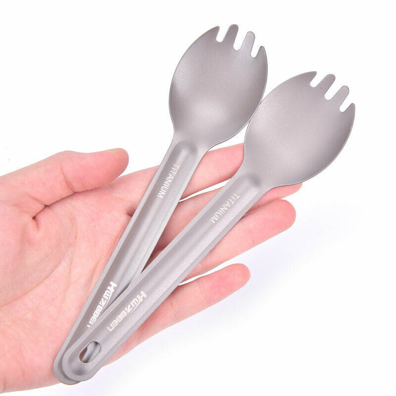 Lightweight Titanium Spoon Outdoor Camping Spork Camping Tablewa.l8