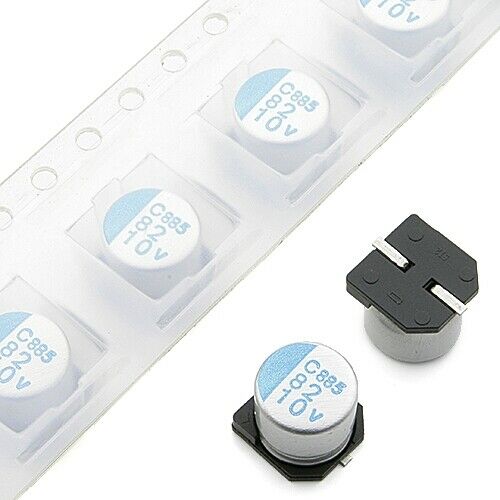 [20pcs] APXC100ARA820MF60 82uF 10V Electrolytic SMD-6.3X6
