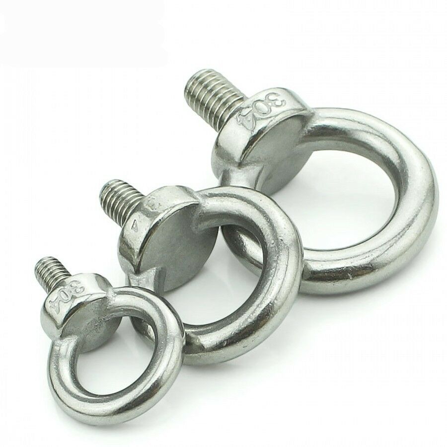 Qty 2PCS- M4 x 11mm Shouldered Lifting Eye Bolts 304 A2 Stainless Steel