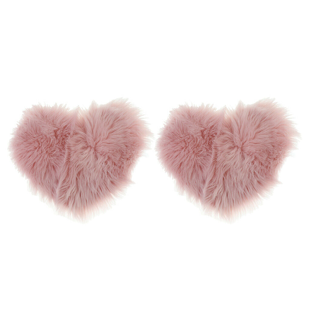 2x Heart Shaped Love Area Rug Fluffy Shaggy Carpet Mat for Bedroom 30x40cm