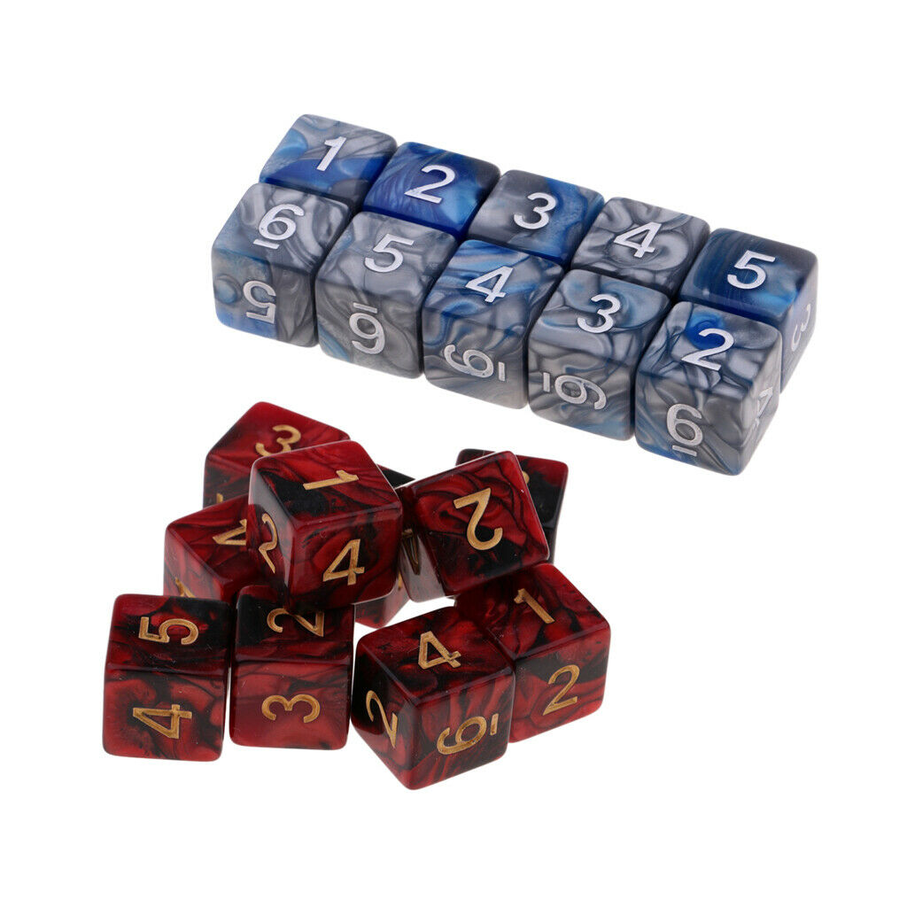 20 Pieces of 6 Sided Game Dice, 16mm Dice for Math Teaching / Games