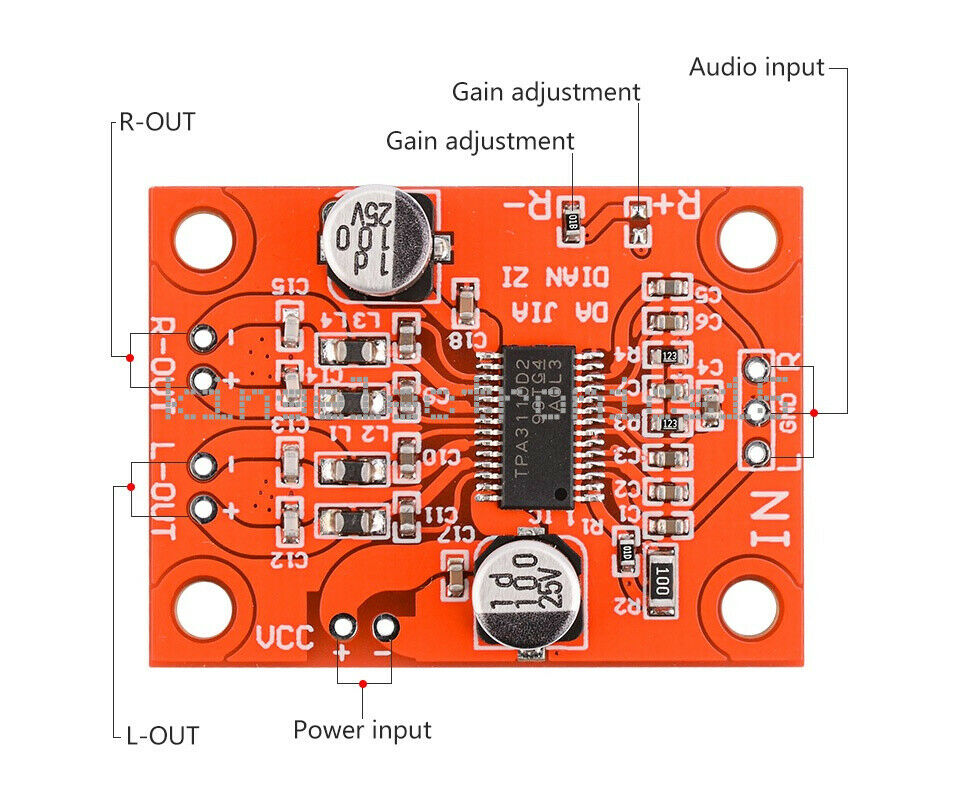30W TPA3110 Digital Power Amplifier Audio Board Mono BTL Sound Amplifier NEW