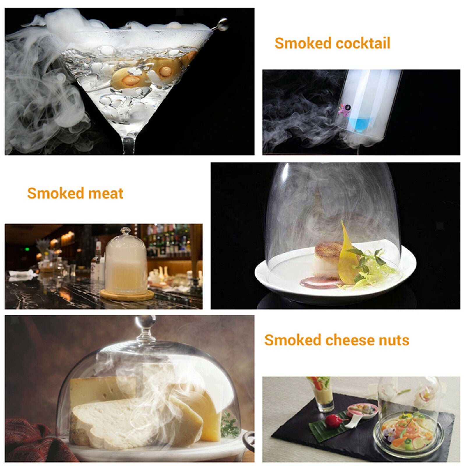 Food Cocktail Smoker with Filter Works w/Wood Tea for BBQ Drink & Food