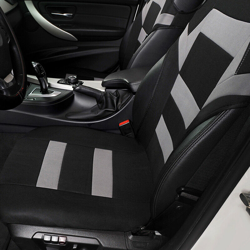 2PC Car Double Front Vest Design Seat Cover Interior Cushion Protector Polyester