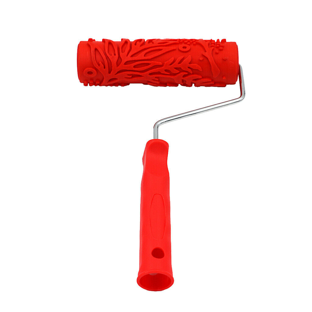7" Assorted Embossed Floral Pattern Painting Roller with Plastic Handle J