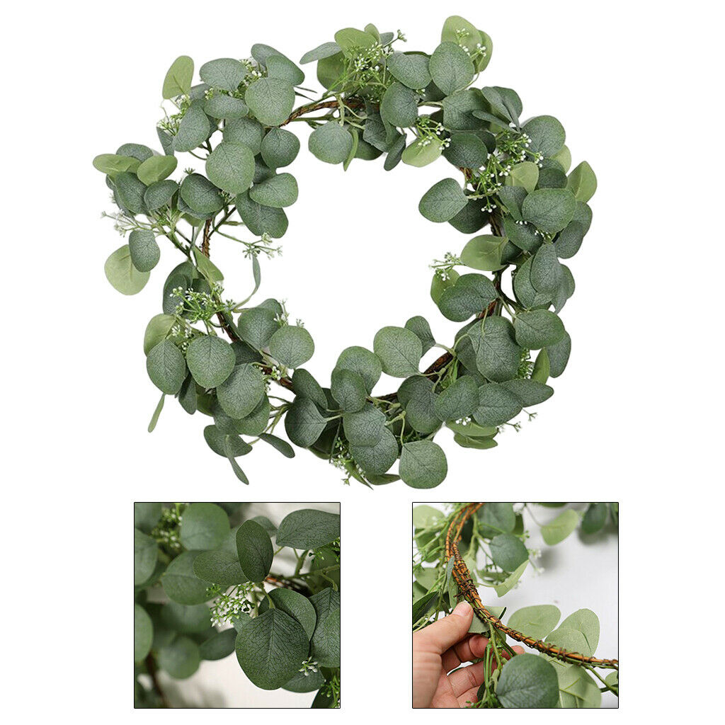 Eucalyptus Wreath Green Leaves Garland Hanging Wall Front Door Decor