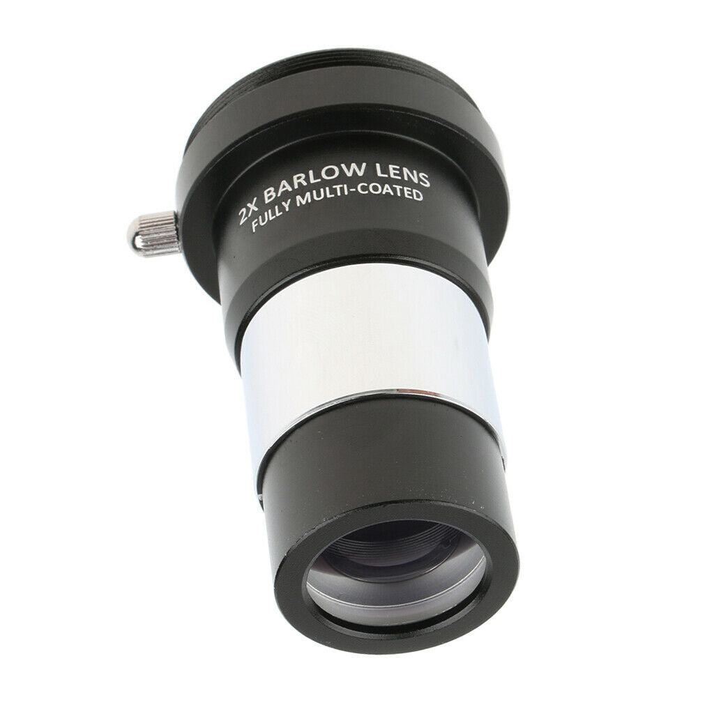 1.25''/31.7mm 2X Magnification Barlow Lens T Adapter for Telescope Eyepieces