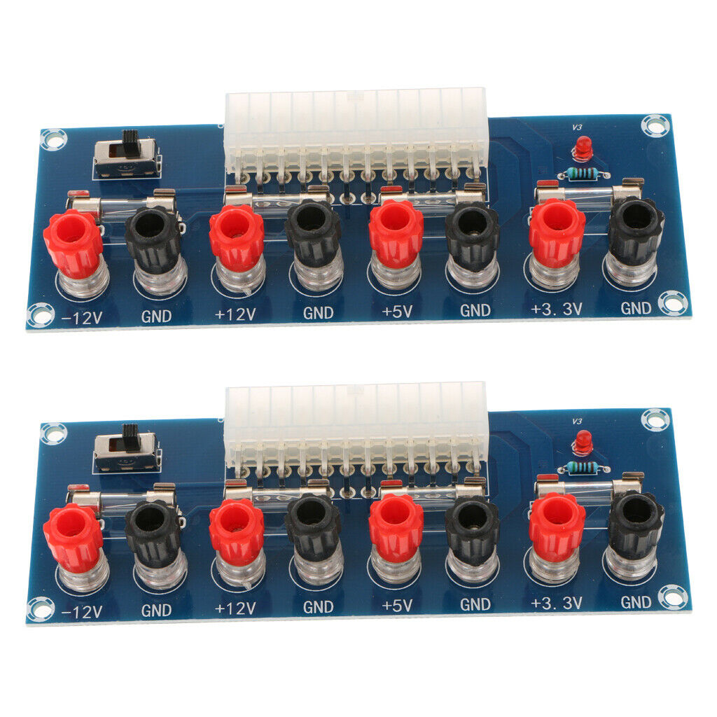 2x 24 Pins ATX Benchtop Power Board Computer Power Supply Breakout Adapter