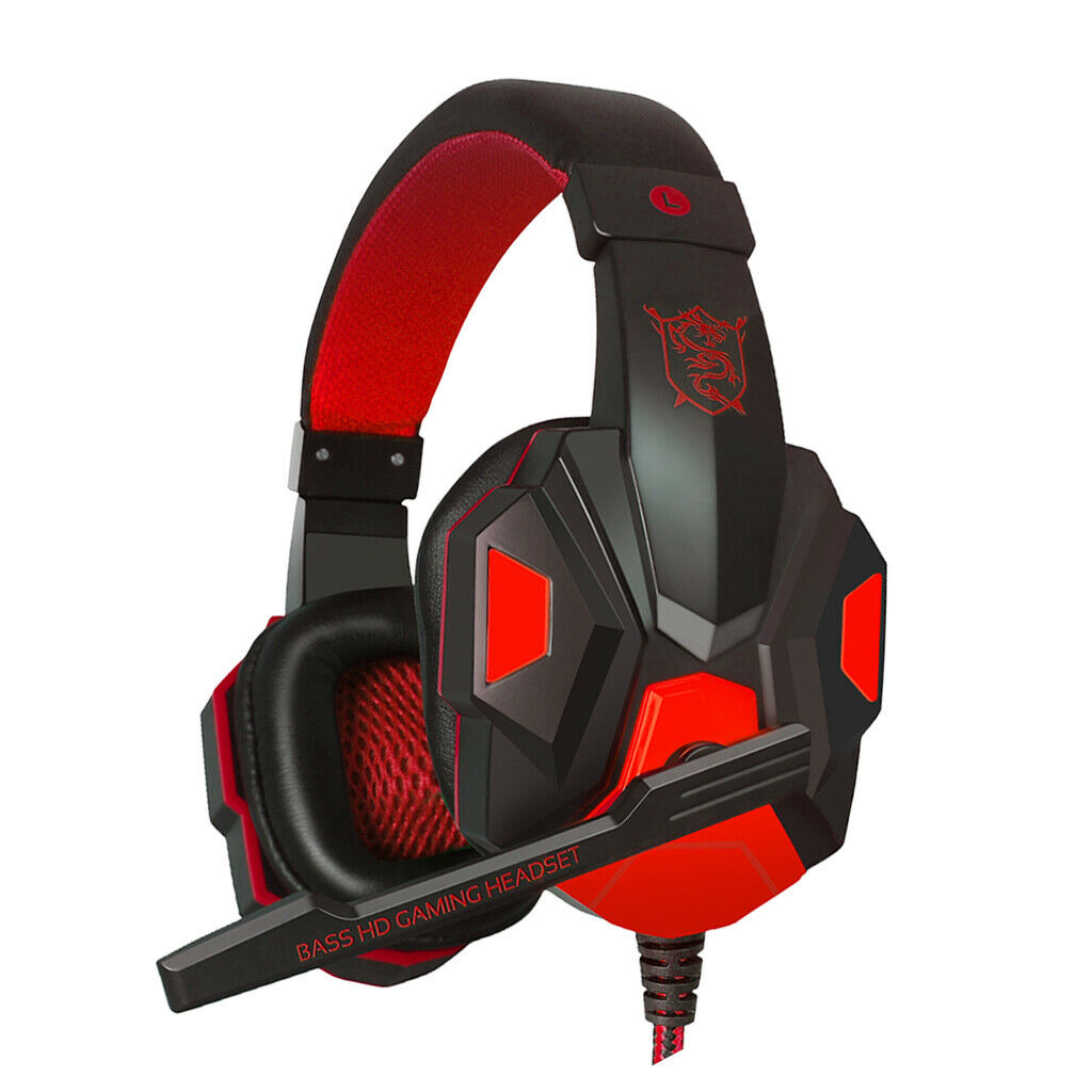 3.5mm Gaming Headphones Stereo Over-Ear Headset Bass Bass Mic Earphone