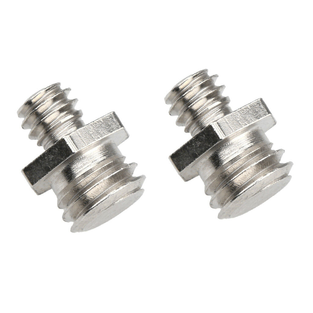 2 Pcs Iron 1/4" Male to 3/8" Male Threaded Screw Adapter Tripod Screw Conver