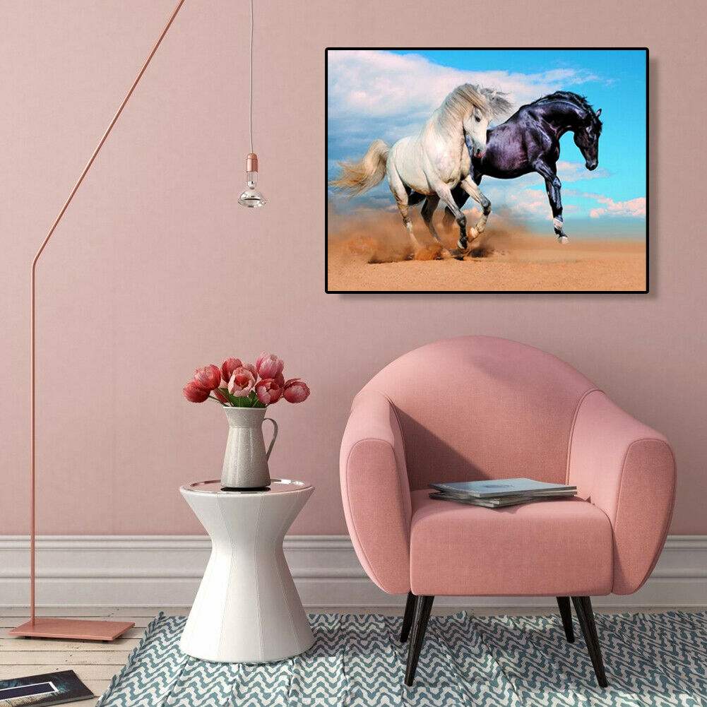 Painting By Numbers Kit DIY Fine Horse Hand Painted Canvas Oil Art Picture @