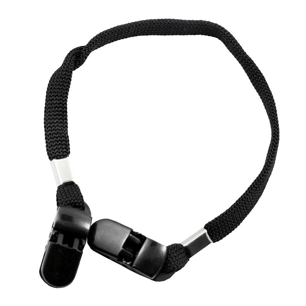 Portable Outdoor Hat Scarf Wind Clip Lanyard Ropes Cord Black 9mm