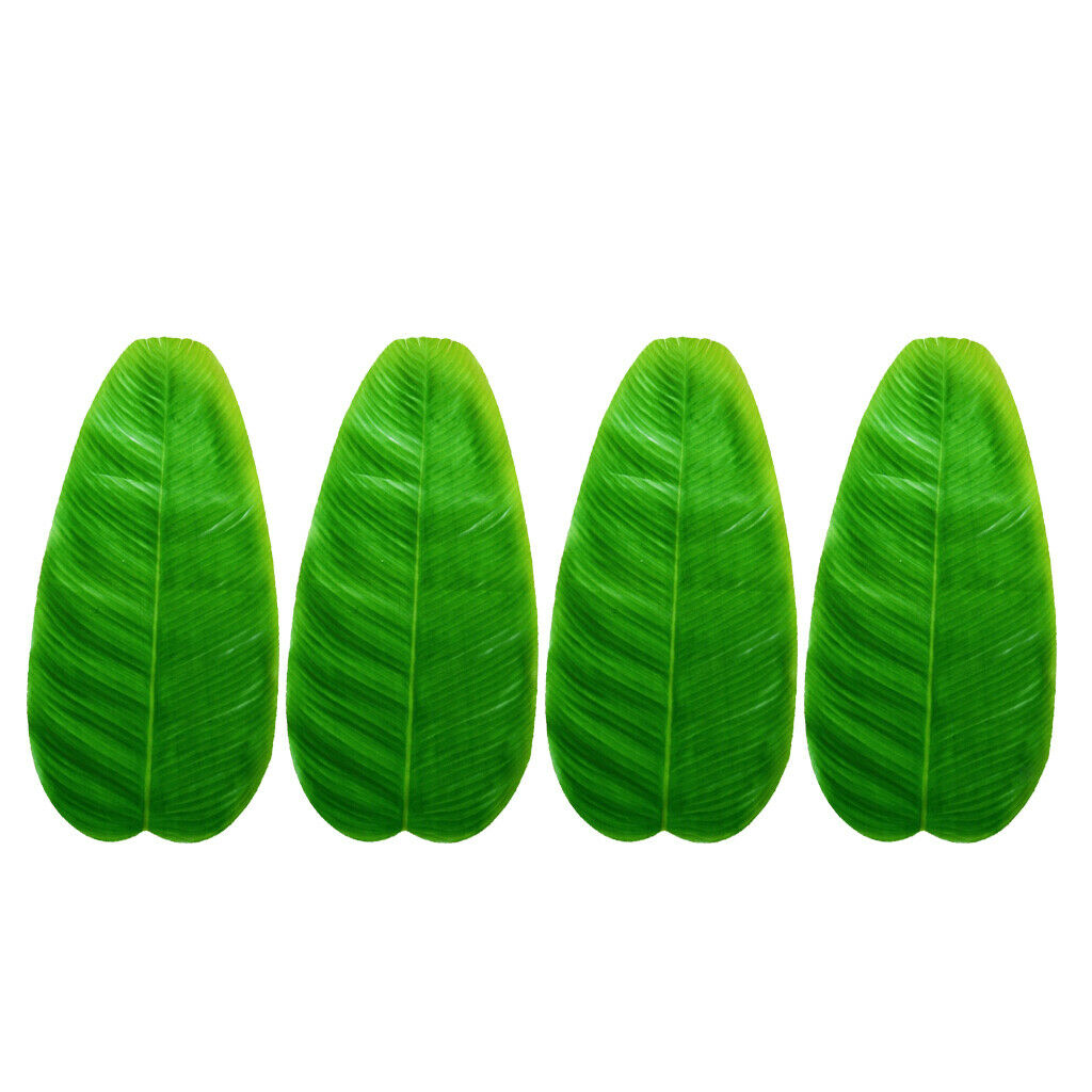 Pack of 4 Large Artificial Green Leaves DIY Decor 58 x 28.5 cm