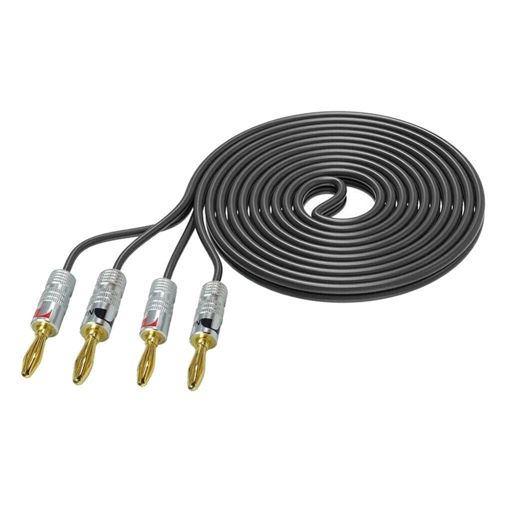 Hi-end 10ft 12 Gauge Hifi Speaker Cable Connector with 4pcs Banana Plugs