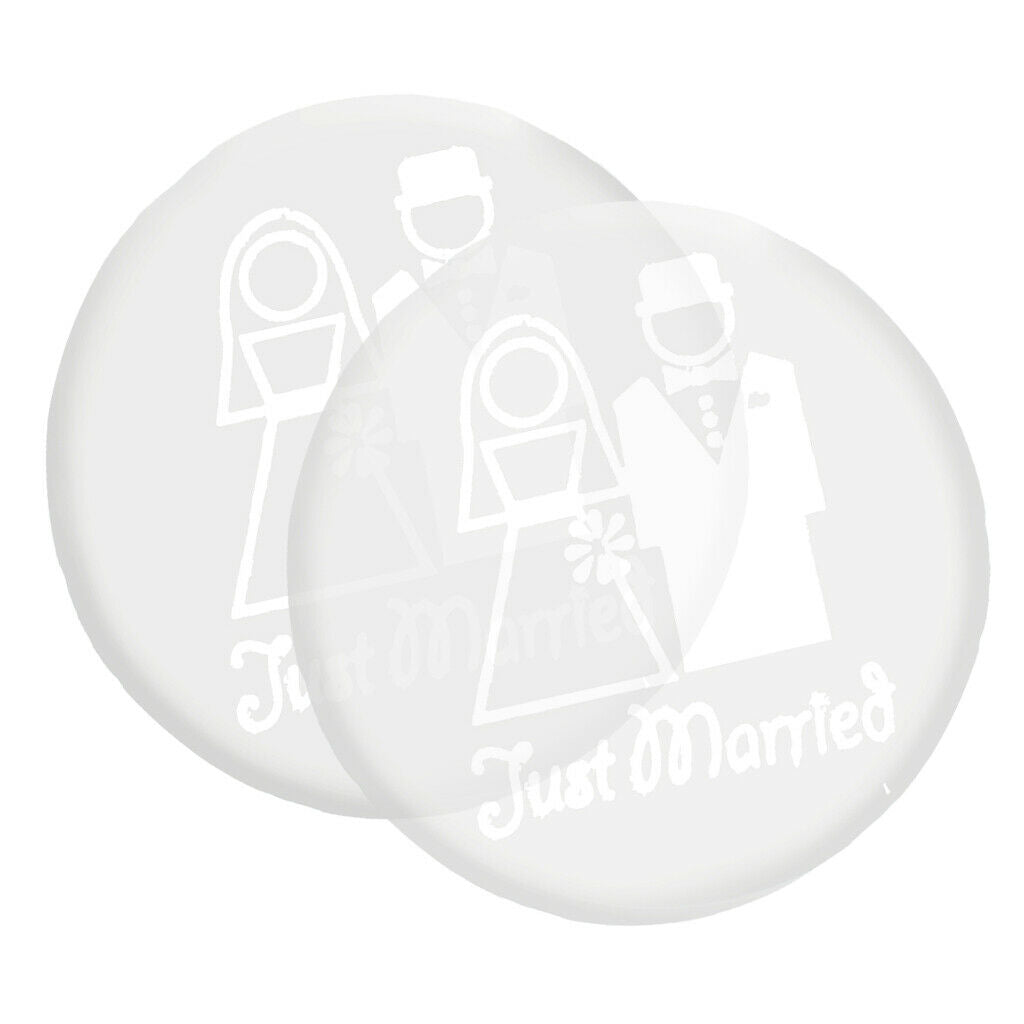 Just Married Wedding Glass Coasters, Set of 2