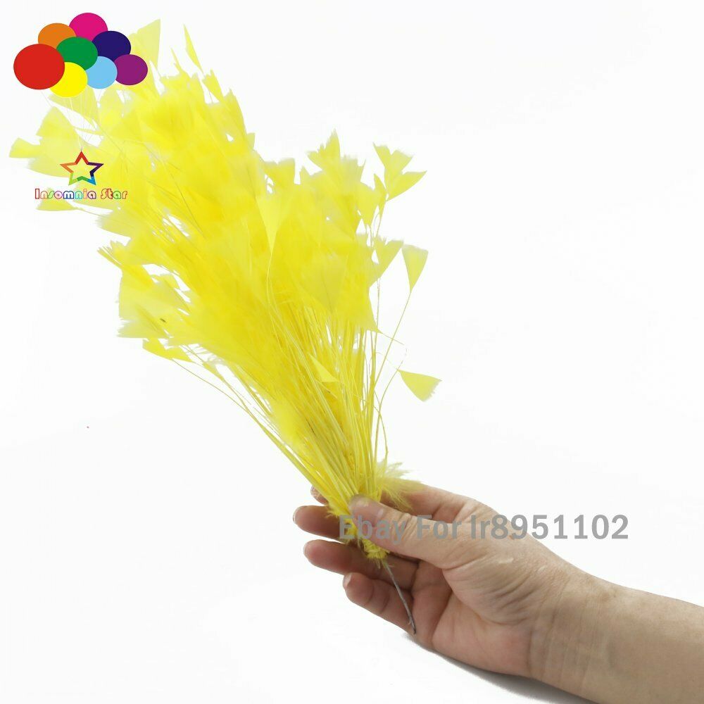 Yellow 1 Pcs 30 CM Turkey Feathers for DIY Jewelry Wedding Party Corsage Decor