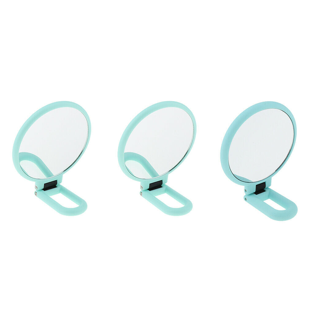 Set of 3 Handheld Double Sided Mirror- Folding Handle- Lightweight & Portable-