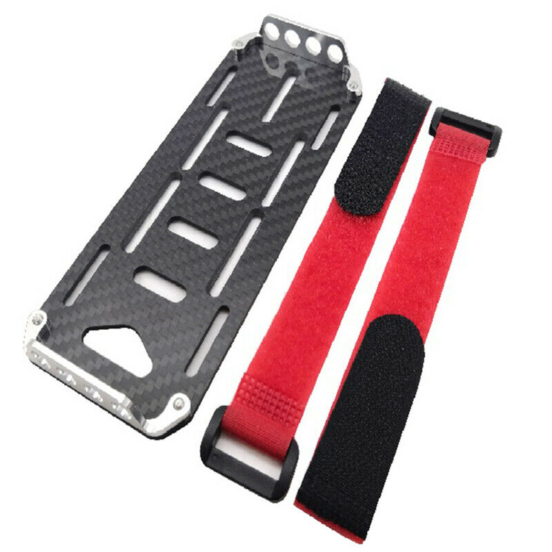 Black Carbon Fiber Battery Mounting Plate with Cable Ties, for 1/10 RC AXIAL ST7