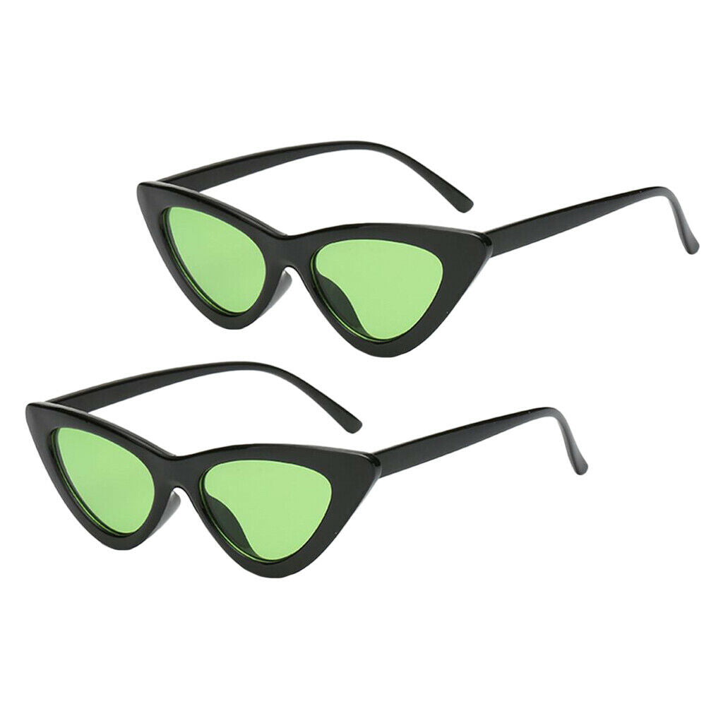 2Pcs Fashion Women Girls Female Cateye Triangle Frame Sunglasses New UV400