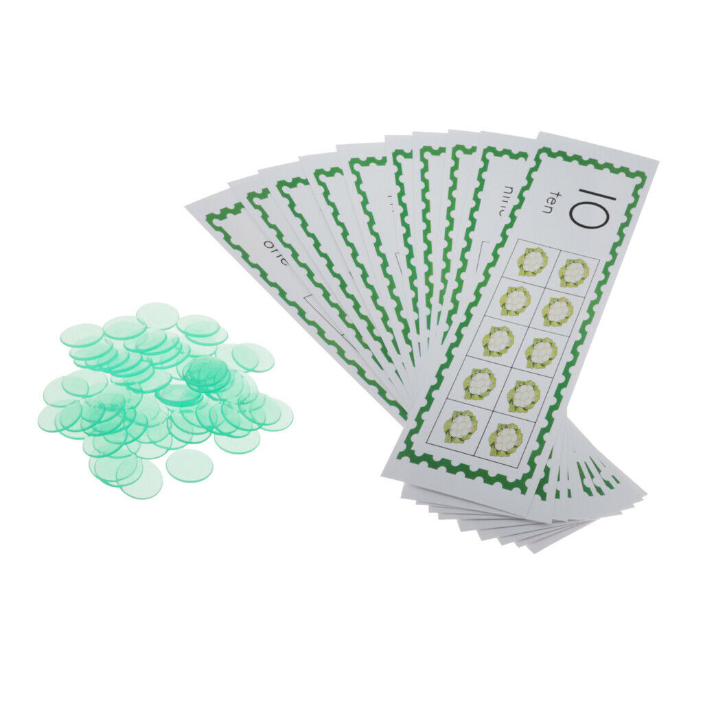 Family Counters Chips with Cards Match Game for Kid Math