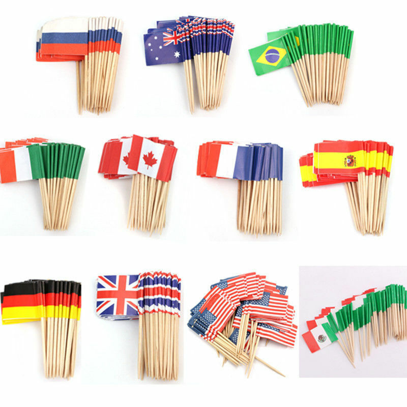 50x Germany Country Flag Picks Paper Toothpick Food Cupcake Cocktail Decor