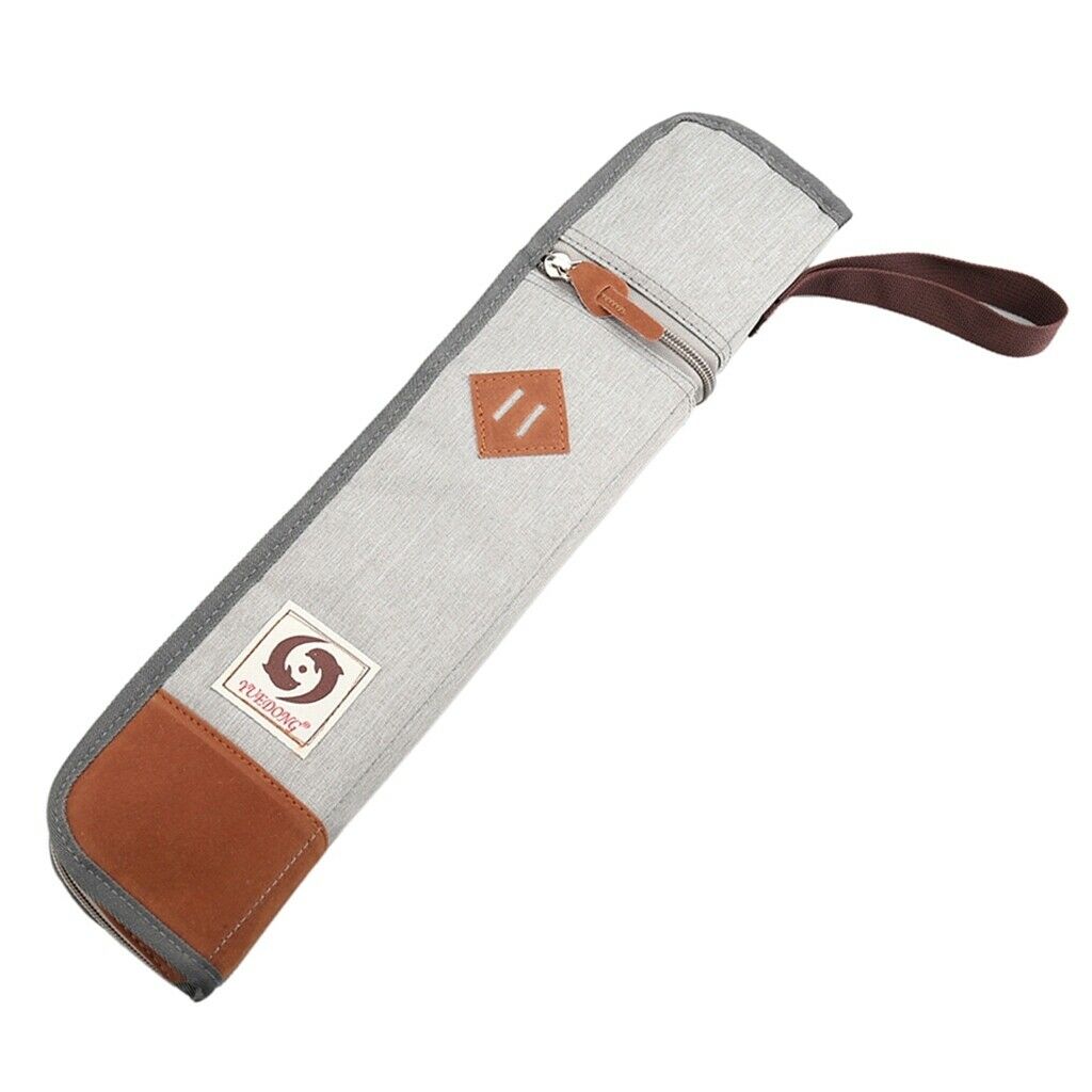 Cotton Padded Drumstick Bag - Soft Carrying Case for Sticks Mallets Gray
