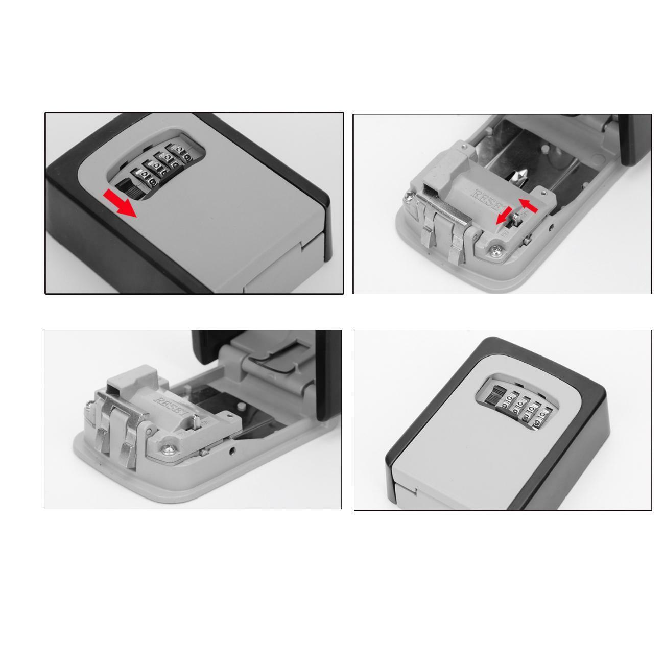 4 Digit Outdoor High Security Wall Mounted Key Safe Box Code Secure Lock-Storage