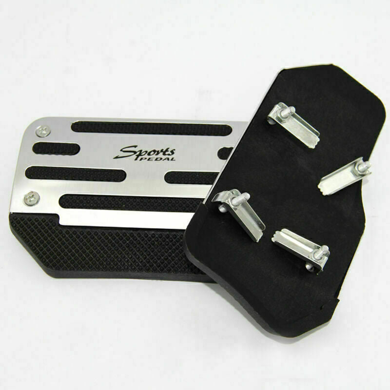 2pcs Aluminum Non-Slip Automatic Car Brake Accelerator Pedal Pad Cover Universal