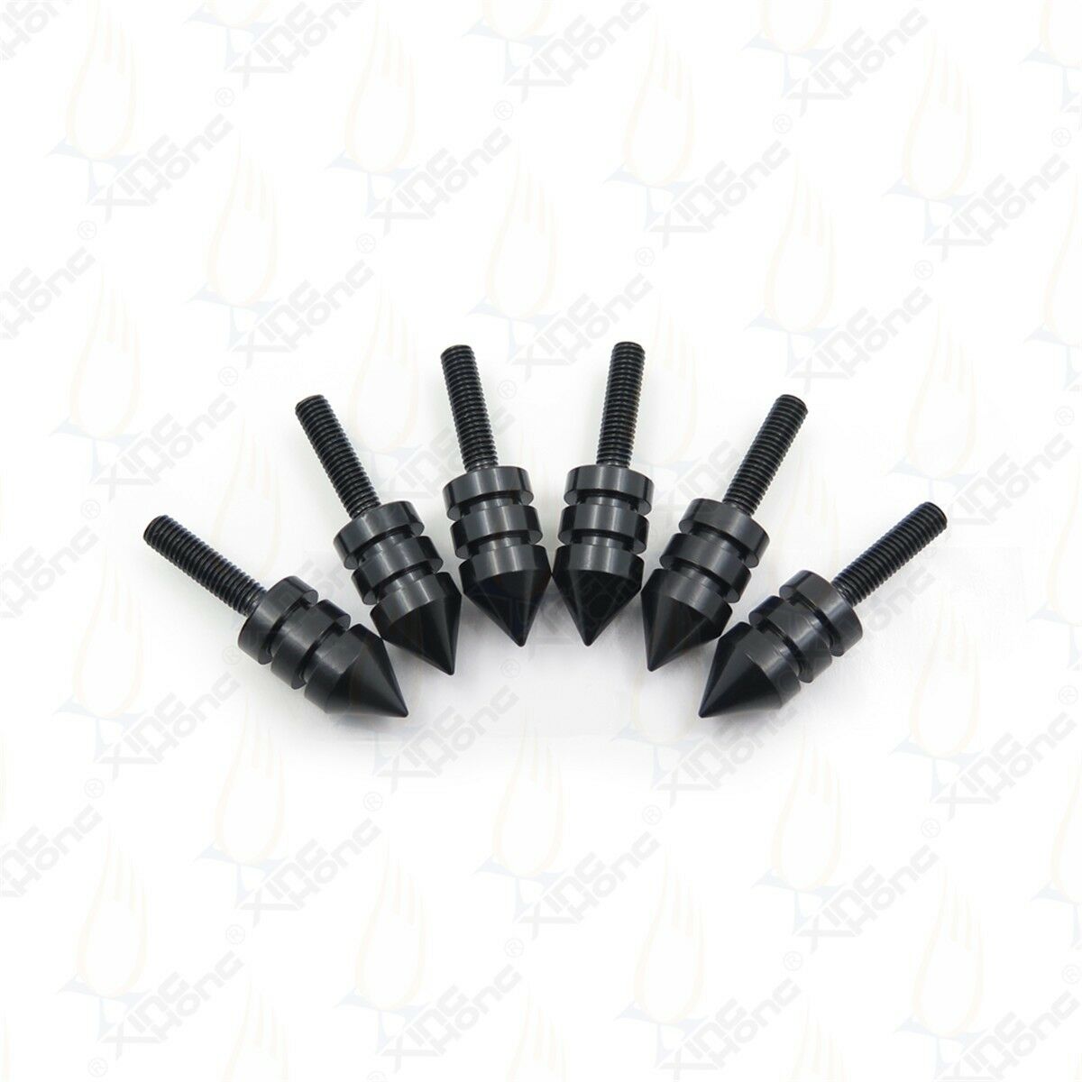Motorcycle Spiked Black Windscreen Bolt Screw Kit - 6 Pieces Sport Bike Cruiser