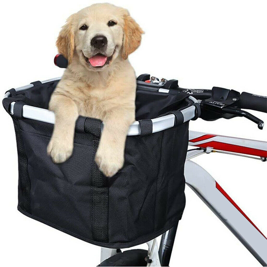 Folding Bicycle Basket Small Pet Cat Dog Carrier Front Bike Handlebar Bag