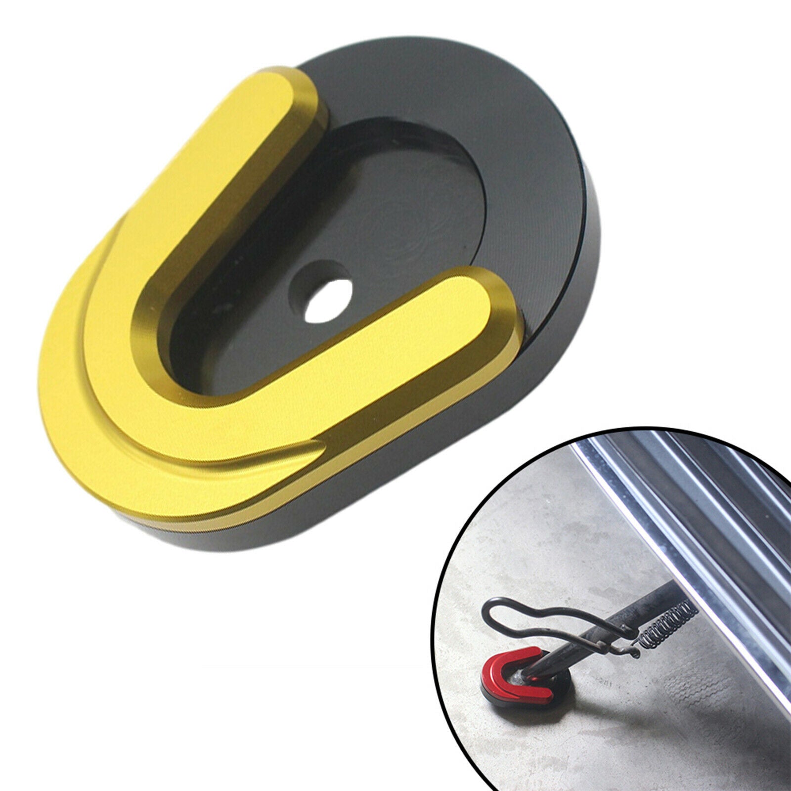 Side Enlarger Pate Pad Kickstand Extension Pad for VESPA 2013 - 2021 Yellow