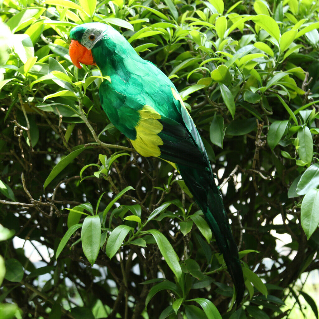 Lightweight Green Parrot Birds Ornament Outdoor Garden Tree Statue Lawn Decor
