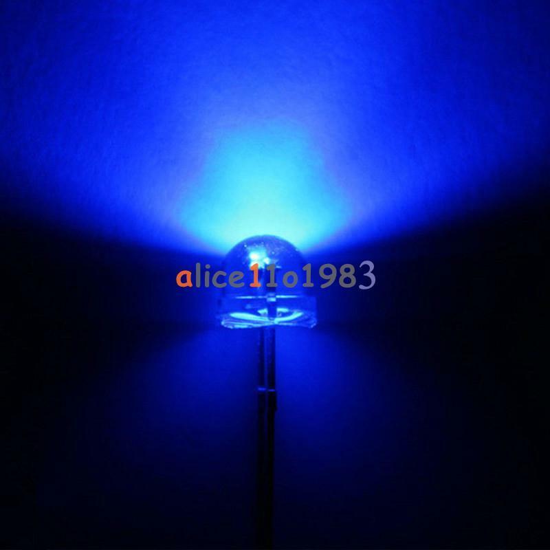 50PCS NEW F5 5mm BLUE Straw Hat Superbright LED Light LED Lamp