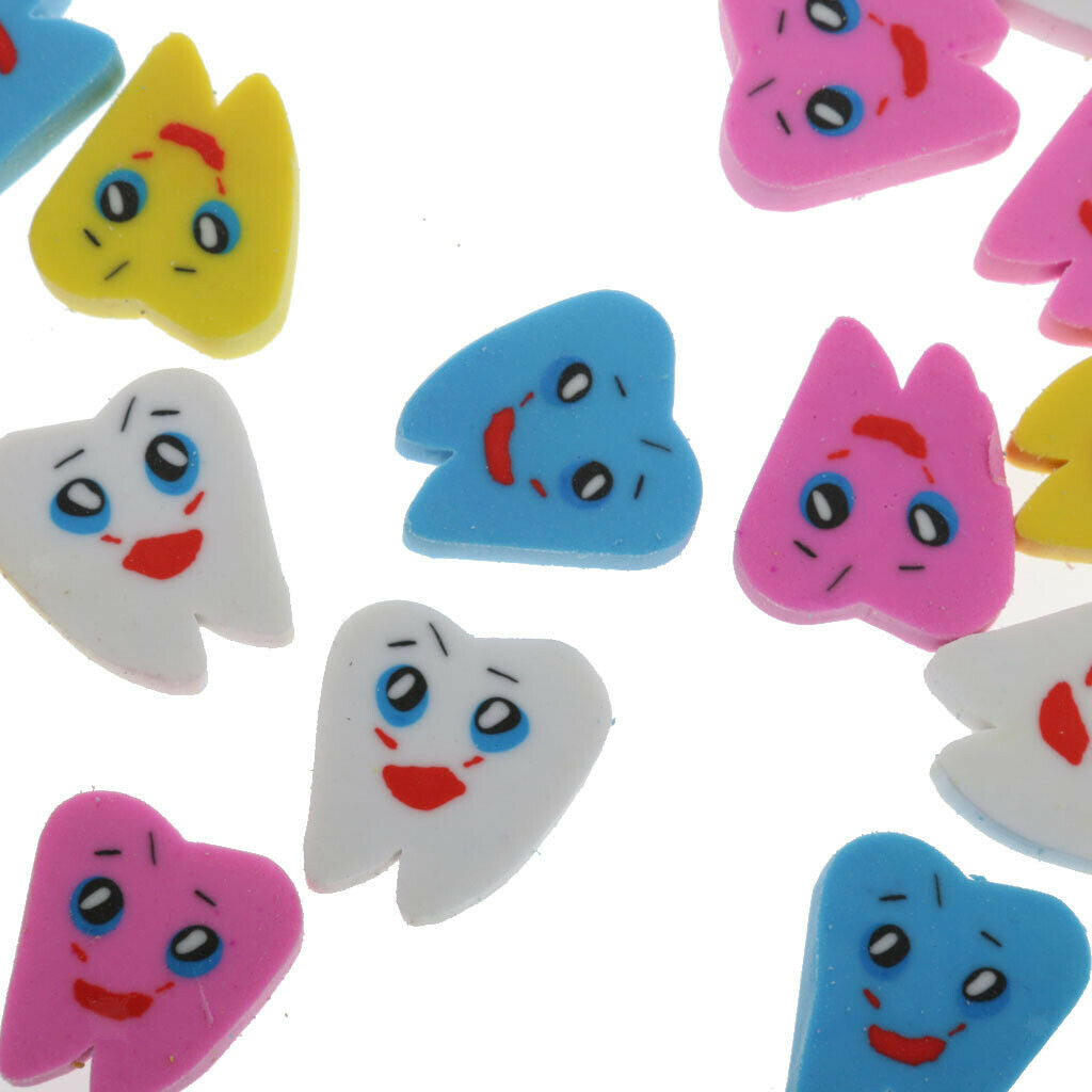 50pcs Novelty Tooth Design Erasers Cute Eraser School Supplies