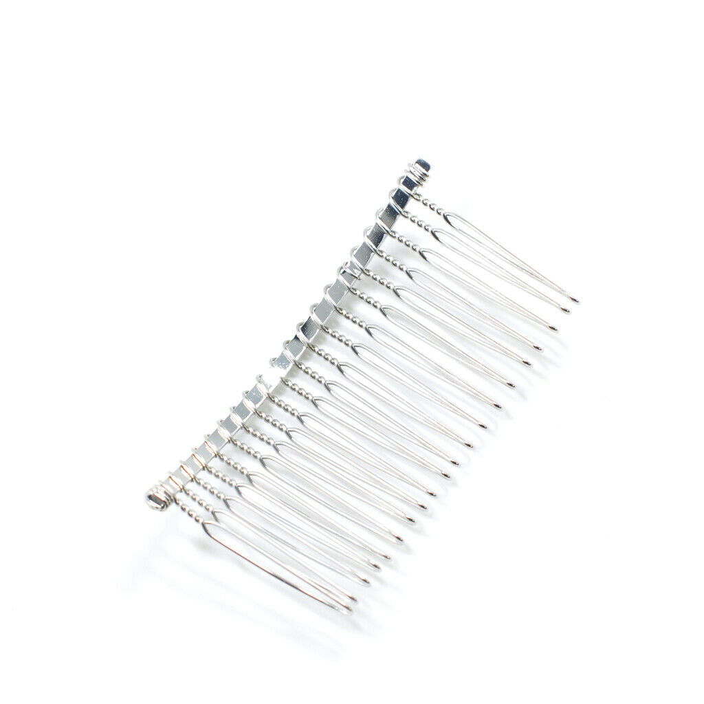 10x Metal Blank Hair Combs Hair Clips Pins for Bridal Veil DIY Hair Jewelry