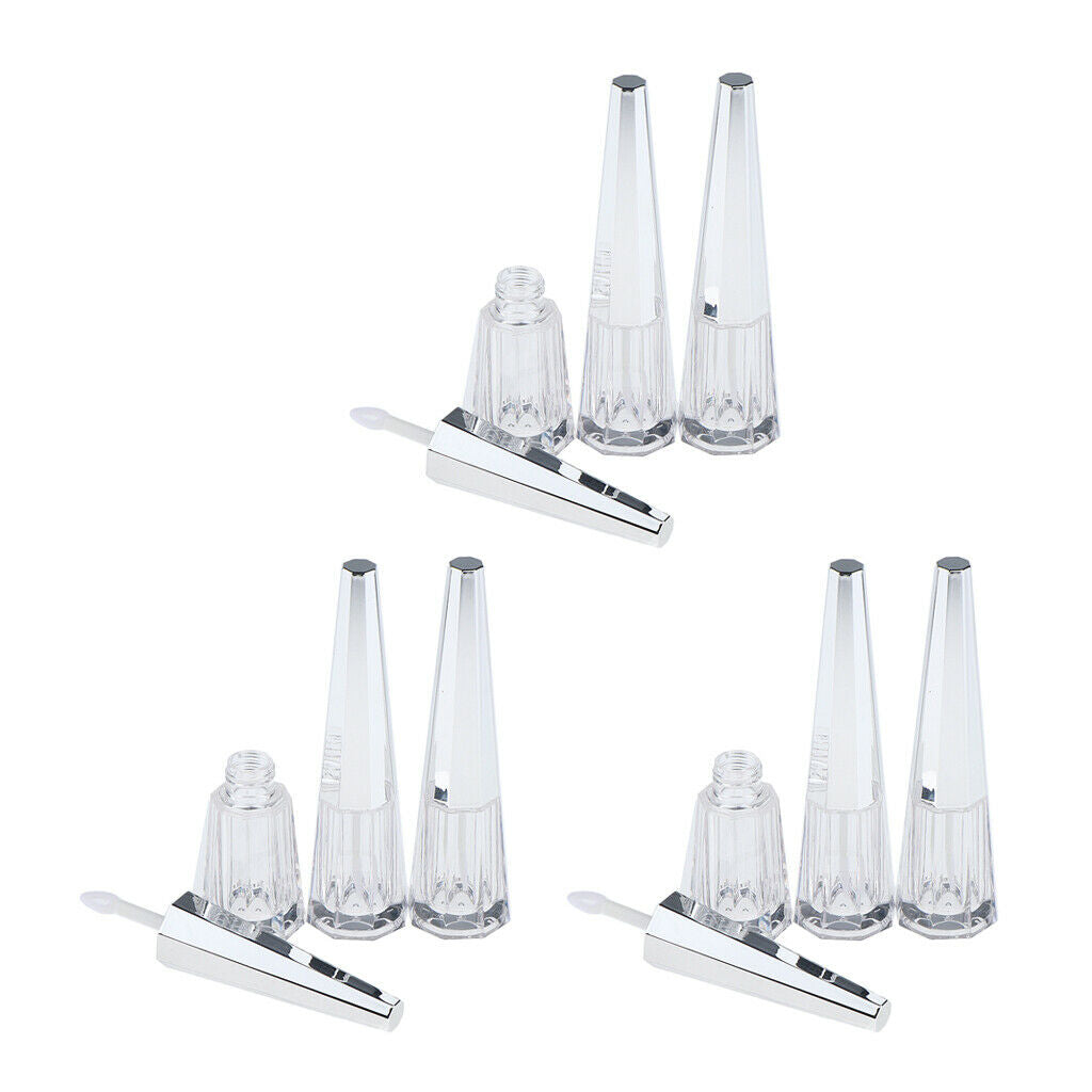 9 Pack 6ml Lip Gloss Tubes Travel Refillable Lip Tint Bottles w/ Stopper