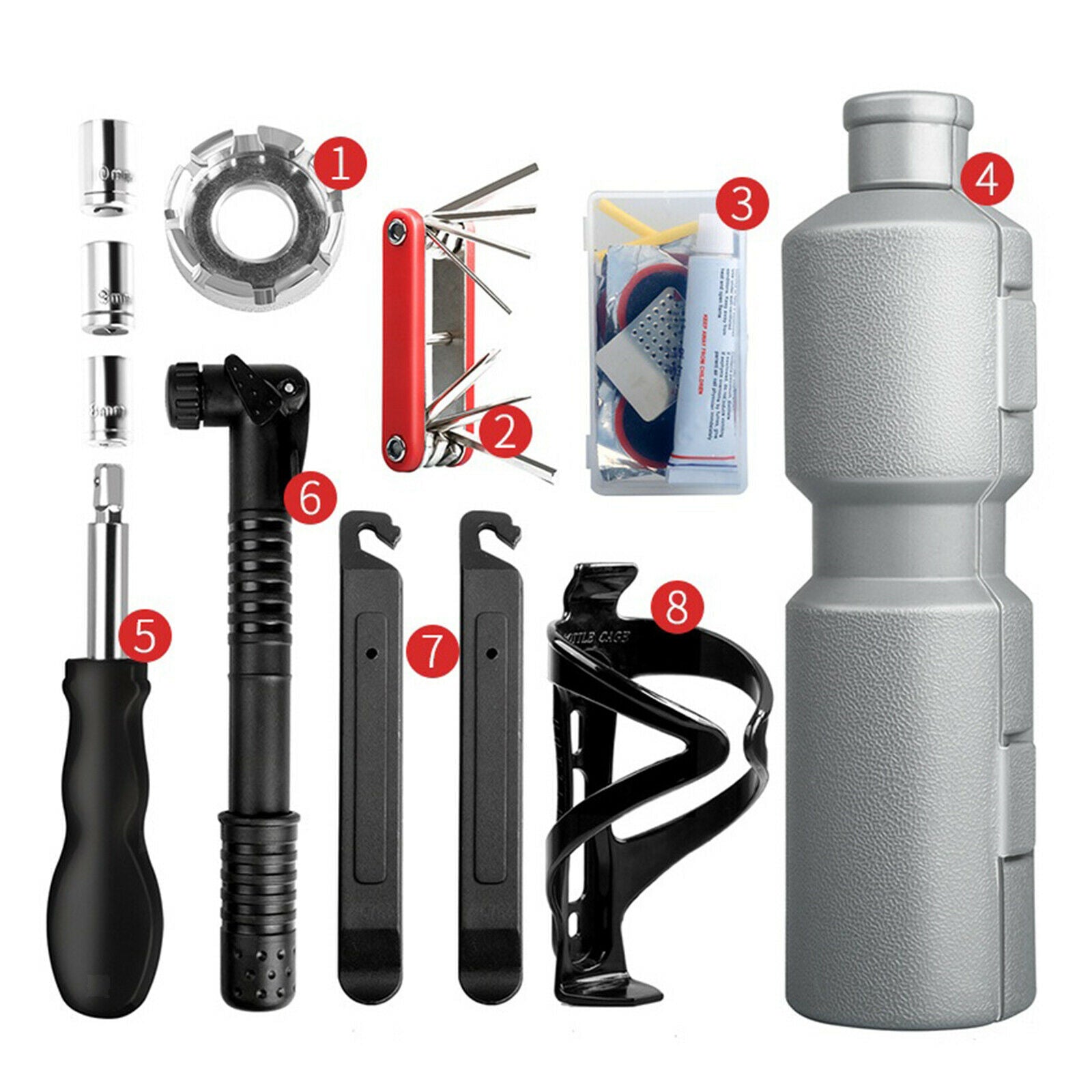 Bike Repair Tools Bicycle Key Wrench Tire Lever Fixed Set for Road Bikes