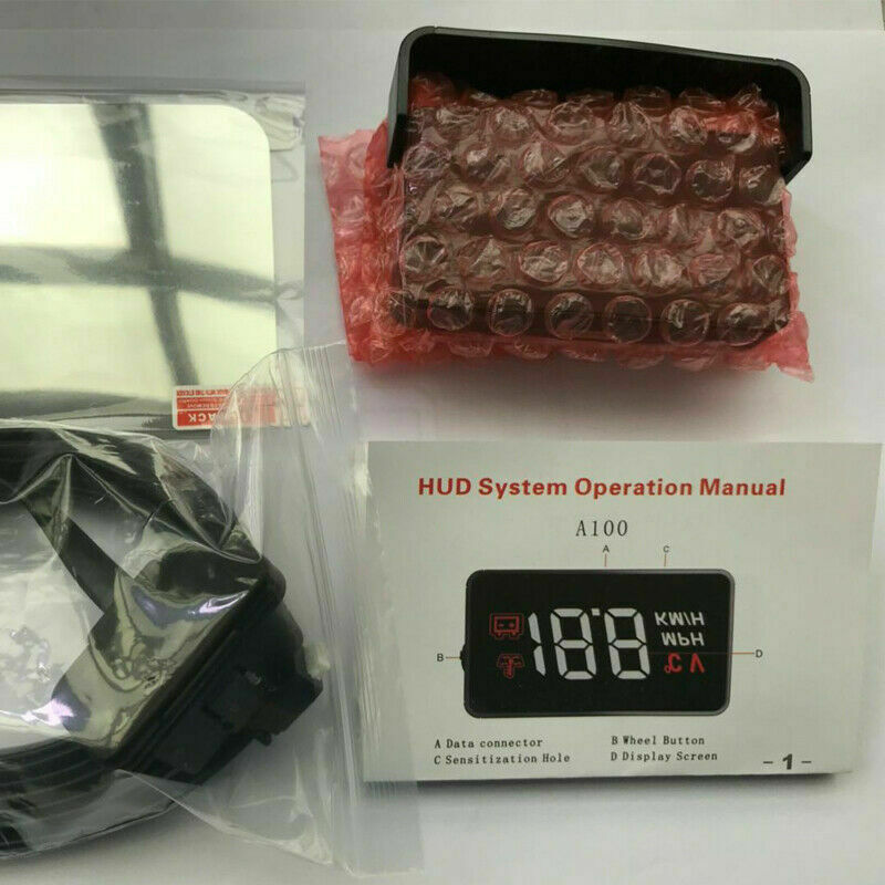 3.5" A100 Car SUV HUD Head Up Display OBD2 Project Over-Speed  Alarm System 12V