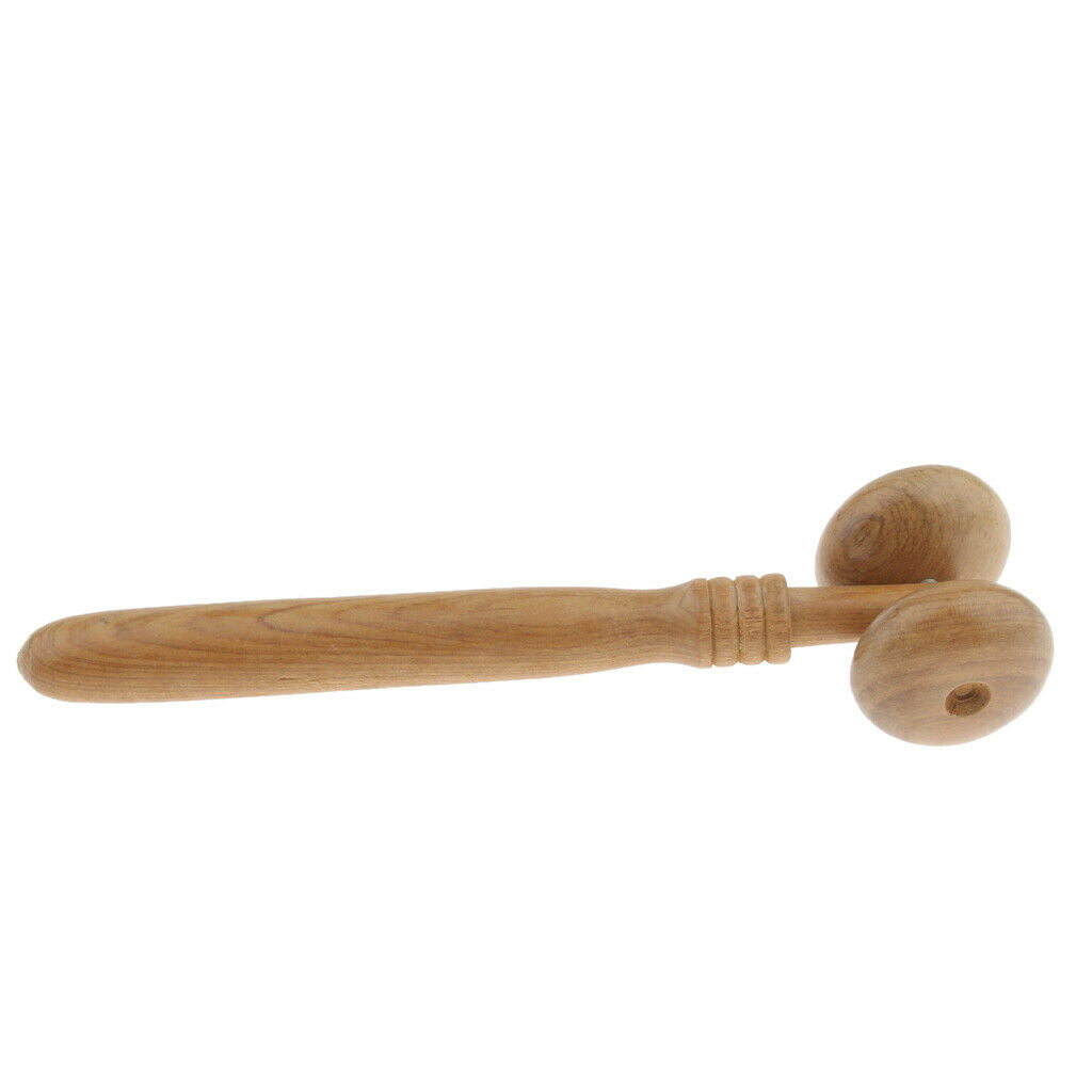 2x Two-point Massage Roller Massage Sticks   Point Made of Wood for Face