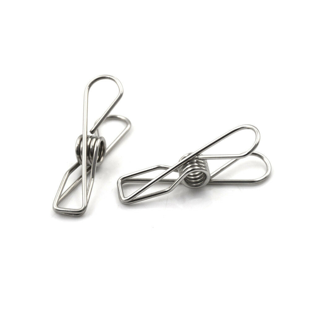 10Pcs Metal Clothes Pegs Stainless Steel Washing Line Hanger Photos Cli.l8
